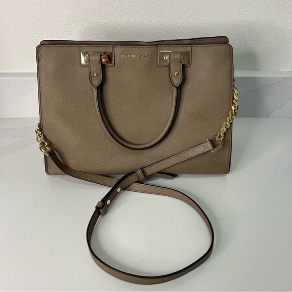 Michael Kors Quinn Saffiano Leather Satchel Large Bag Handbag Purse - Picture 12 of 16